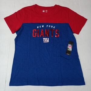 Women's XL XLarge NFL Apparel New York Giants T-Shirt Short Sleeve Red Blue NWT